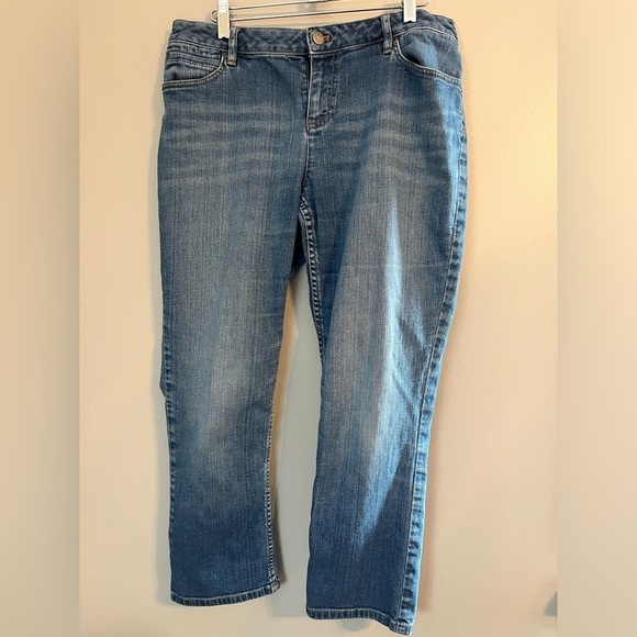J. Jill Crop Stretch Slim Ankle Stonewashed Blue Jeans Size 10 - Picture 1 of 10